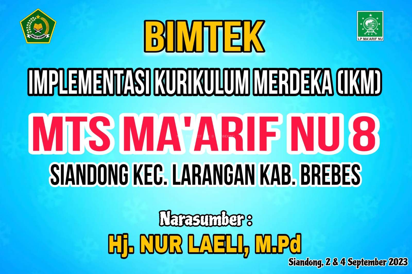 Dewan Guru MTs Ma'arif NU 8 Siandong Ikuti BIMTEK IKM Hari Pertama